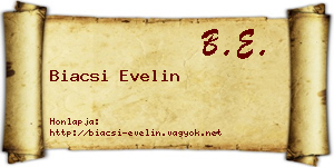 Biacsi Evelin névjegykártya